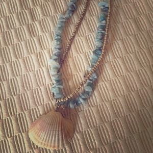 Artisan Seashell and Gemstone Necklace